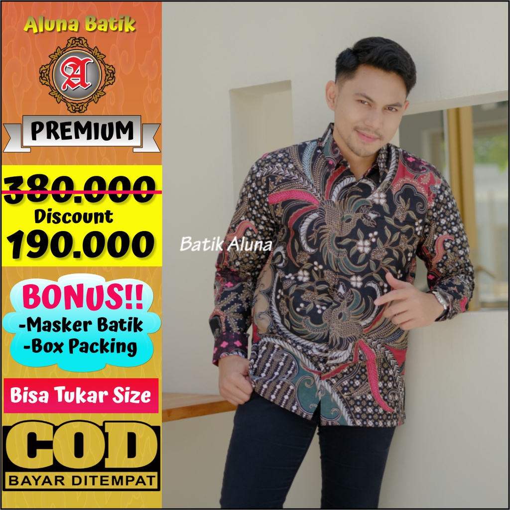 Baju Batik Pria Lengan Panjang Modern Seragam Batik Sragenan PCW 002