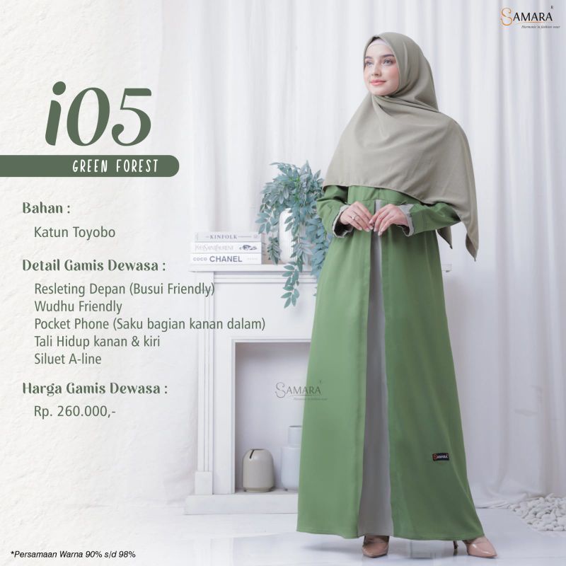 Gamis Couple Keluarga Sarimbit Terbaru Lengan Panjang i05 Green Forest By SAMARA