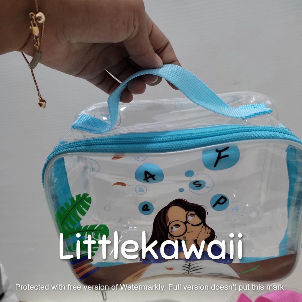 LK/Tas Pouch Make Up Girly Quotes Mika Kosmetik Cewek Remaja Wanita Serbaguna Tenteng Atas