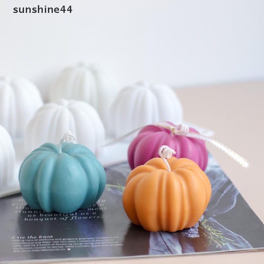 Sunshine Cetakan Plaster Mini Bentuk Labu Halloween Bahan Silikon Untuk Dekorasi Rumah