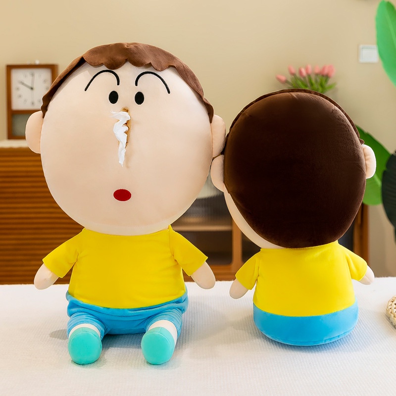 Mainan Bantal Kotak Tisu Bentuk Crayon Shin-chan Bahan Plush Lembut Untuk Hadiah Kekasih