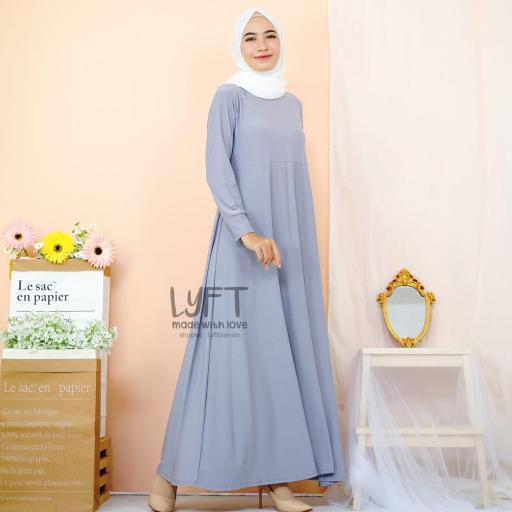 CLOTHINGHASANAH - GROSIR GAMIS POLOS JERSEY TEBAL ADEM PREMIUM FASHION SYAR'I M L XL PUTIH HITAM