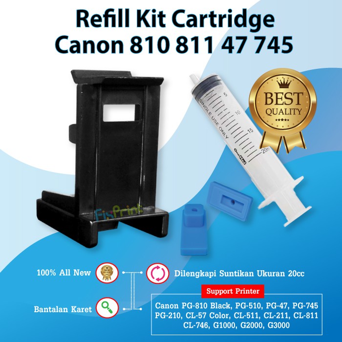 Refill Kit PG810 CL811 PG47 CL57 Klip Penyedot Tinta / suntikan tinta