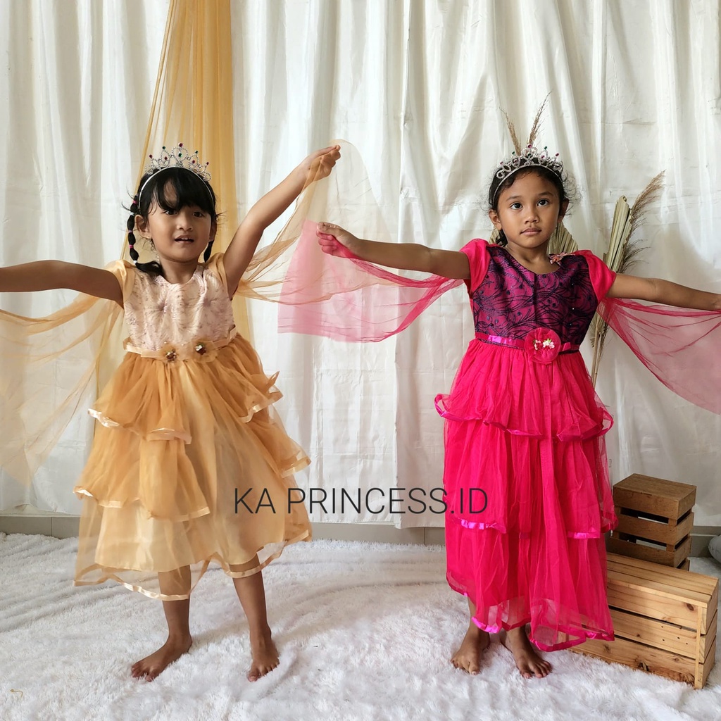 Dress Anak Perempuan 2 3 Tahun Gaun Anak 10 Tahun Baju Pesta Ulang Tahun Kado Murah Bahan Tile Tulle KA51