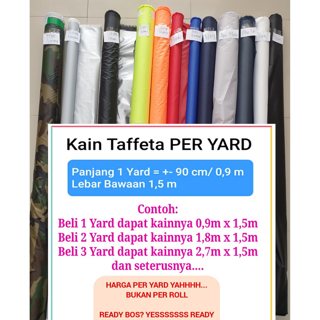 Termurah Kain Parasut Taffeta Import Waterproof Rajutan 210t Kain Parasut Anti Air Per Yard Shopee Indonesia