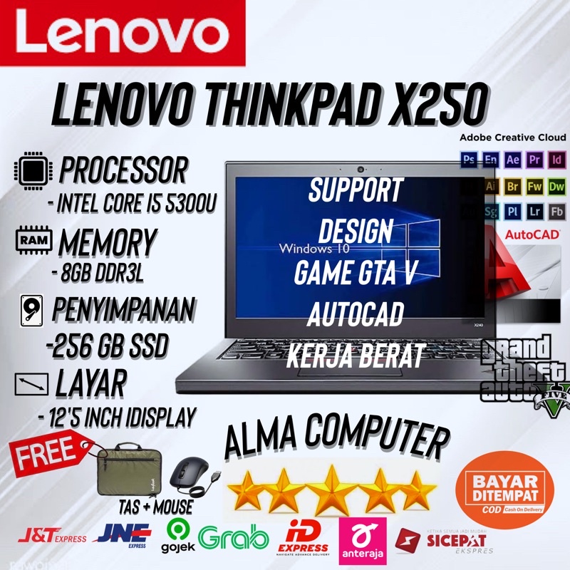 LENOVO THINKPAD X250 CORE I5 MULUS BERGARANSI