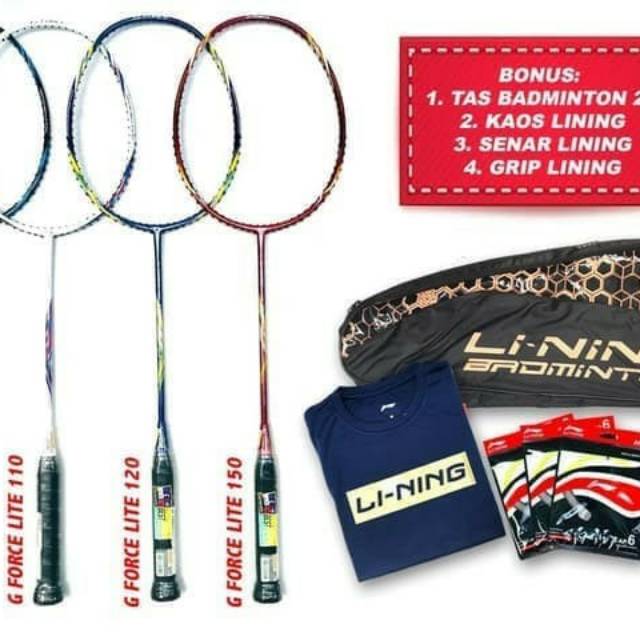 ORIGINAL LI-NING G FORCE LITE 100 110 120 RAKET BADMINTON