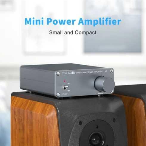 Fosi Audio Mini Amplifier 2 Ch Stereo Hi-Fi Class D Amp 50Wx2 - V1.0G - Gray