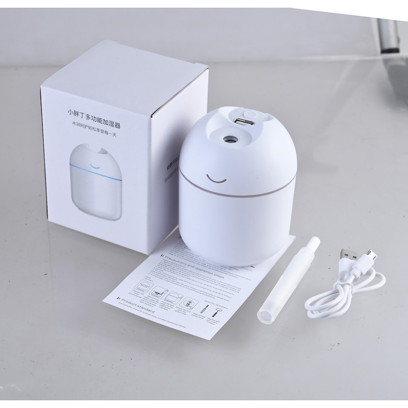 [TAFFWARE] Humidifier Aromatherapy Humidifier Tabung Ultrasonic Pewangi Ruangan Air Diffuser Purifier Oil-Tabung Putih