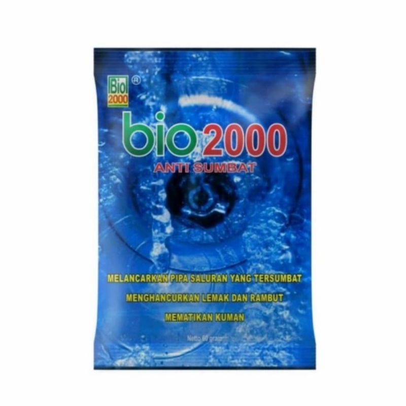 Jual Bio 2000 Anti Sumbat Saluran Pipa Bubuk Sachet 60gr Pelancar