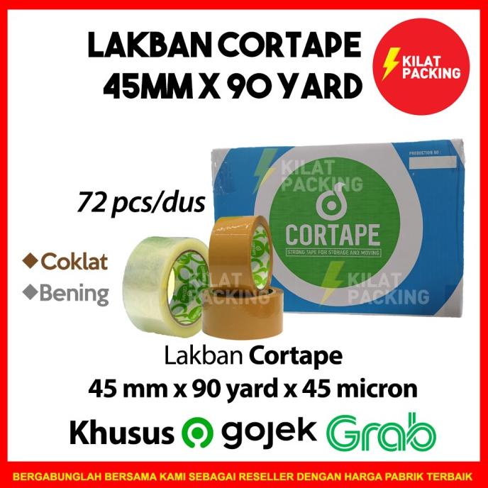 

[ varostore90 ] Lakban 45mm x 90yard CORTAPE Plakban Isolasi OJOL TERMURAH /DUS