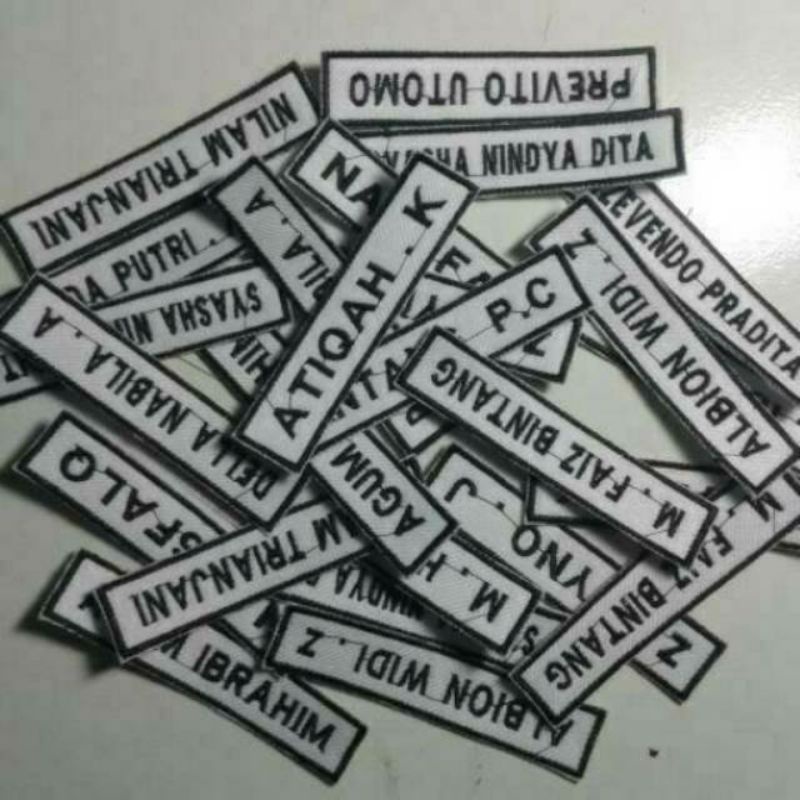 BED NAMA BORDIR / TAG NAME / PAPAN NAMA / ATRIBUT NAME