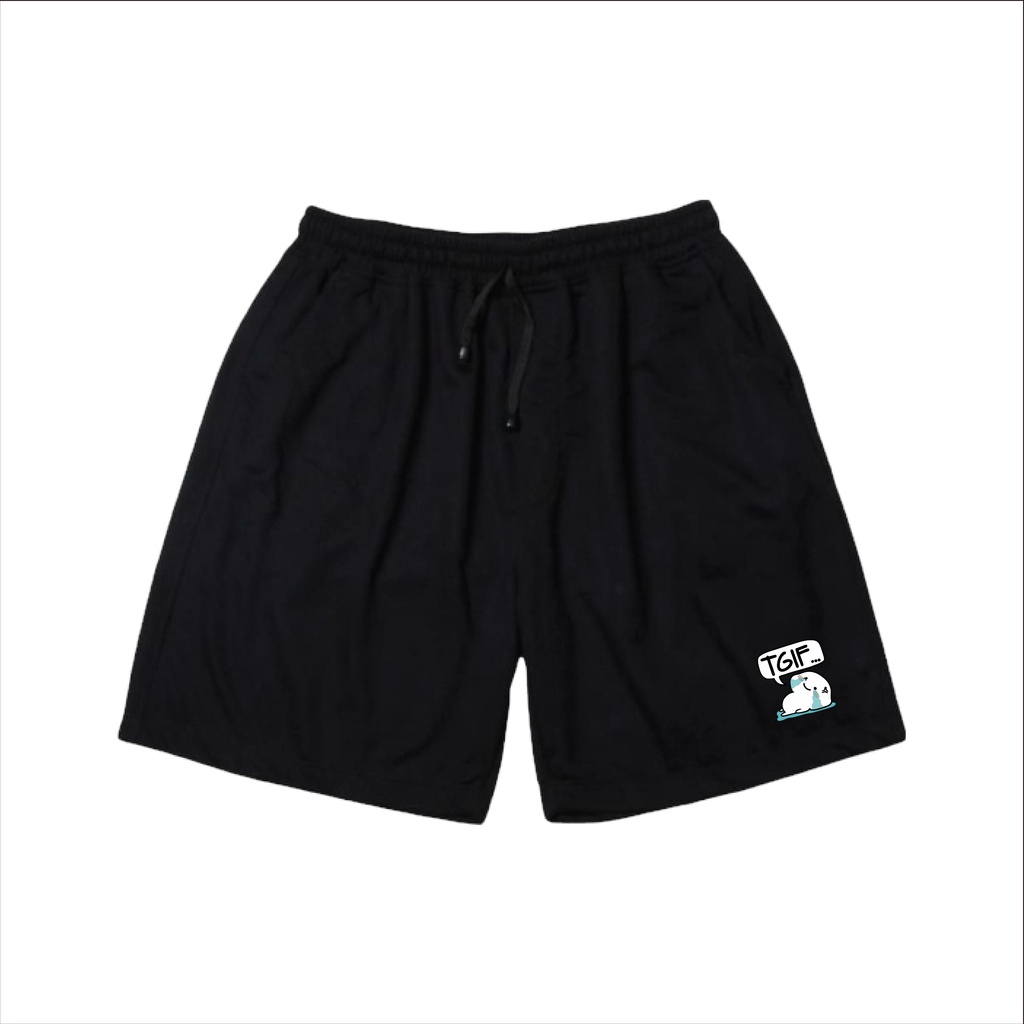 Promo Boxer Black Motif White Pentol / Boxer Pria Polos BabyTerry / Celana Pendek Pria Distro / Boxer Pentol Hits Kekinian Unyu Lucu Polll