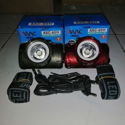 Senter Kepala 5 Watt ASC 6511 IMAC / IMAC Senter Kepala 5 watt ASC 6511 Cahaya Putih /Head Lamp Imac