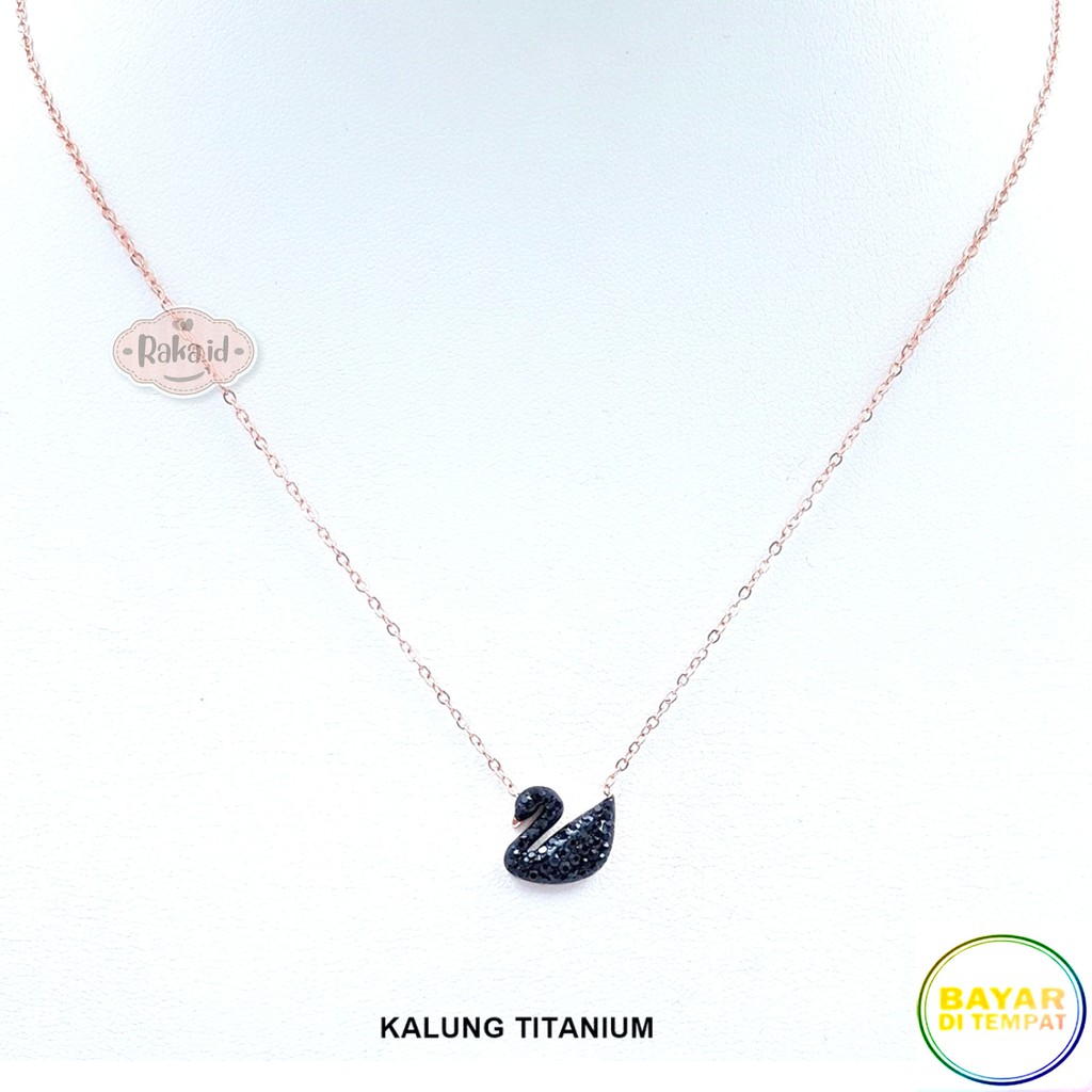 RAKA Acc - Kalung Wanita Kalung Titanium Hitam Angsa Perhiasan Cantik Wanita Berkualitas 505