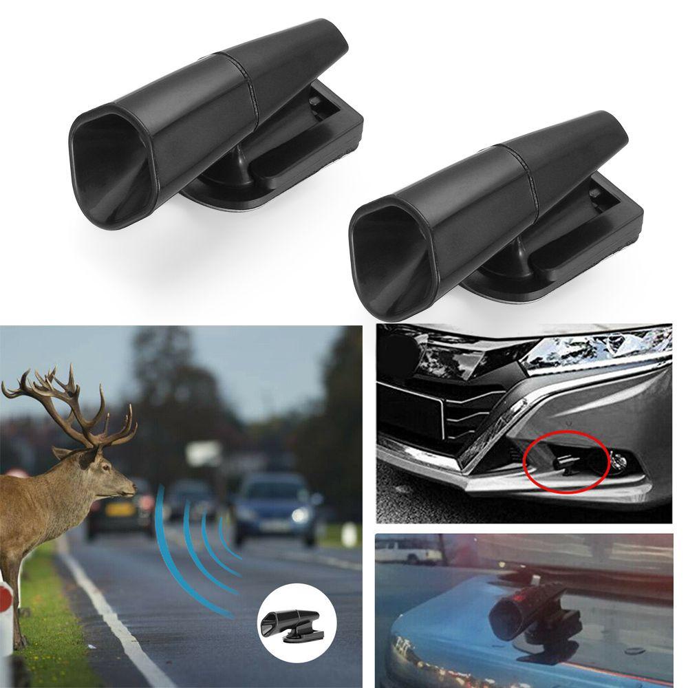 Nanas 2Pcs Peluit Peringatan Hitam Auto Safety Animal Deer Car Alert Device