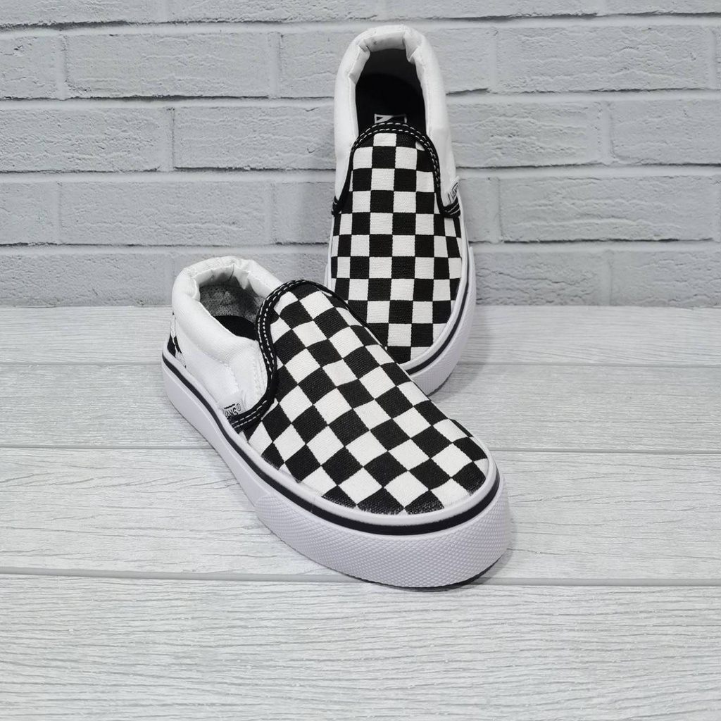 IMPOR Grade Original! Sepatu Anak Kids Vans Slip On Checkerboard/Catur