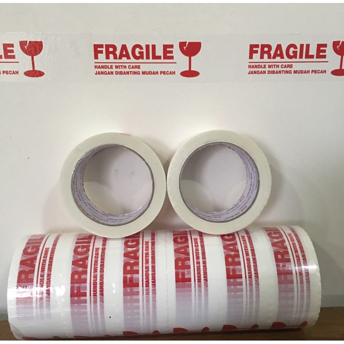 

Jual Lakban/ solasi Fragile putih merah 4,8 cm X 80 meter - 1 pcs Promo