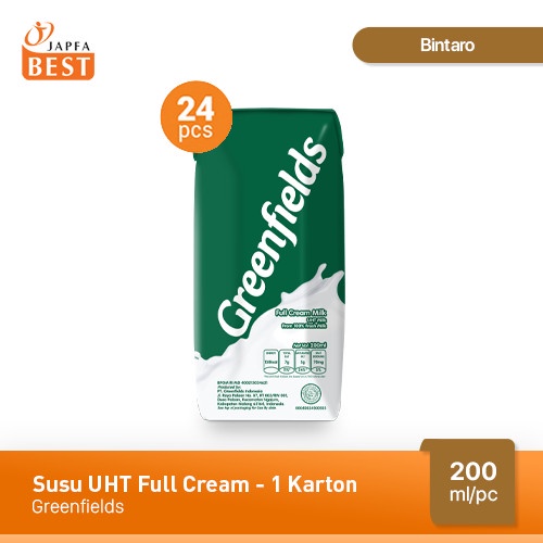 

fe20111 Susu Uht Full Cream Greenfields 200 Ml Xa201As