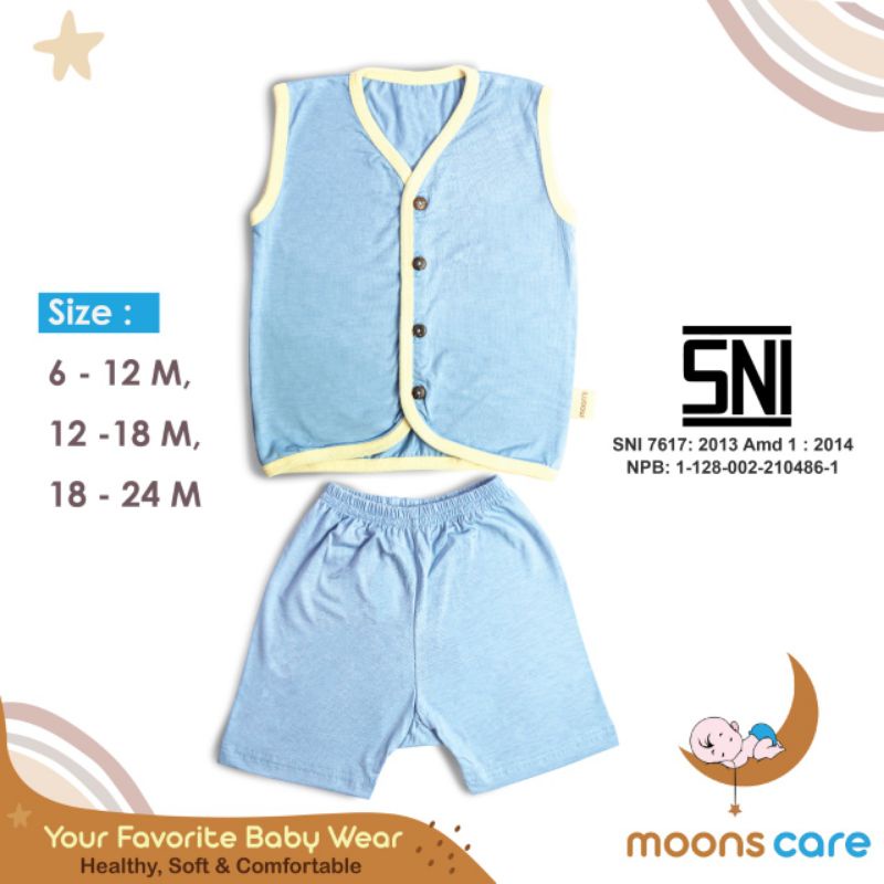 SNI Stelan Kancing Polos  Kutung Moons,Stelan Moons Anak, Stelan Moons Santai,Stelan Bermain Moons