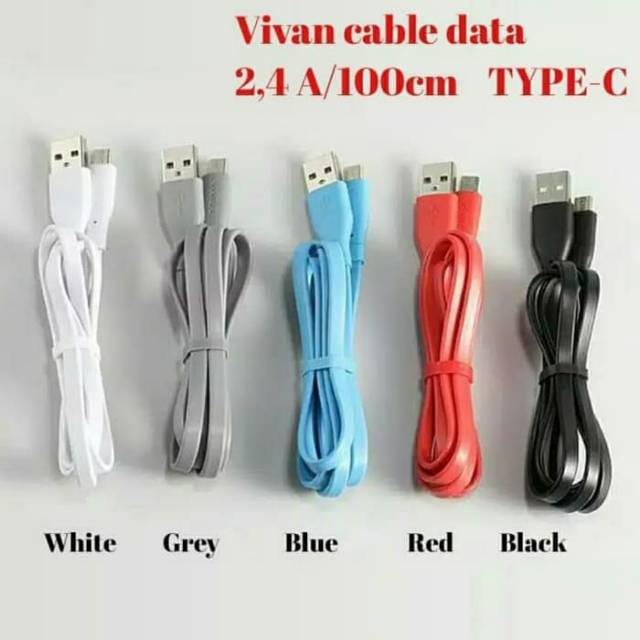 Vivan Kabel Data CBC100 2.4A Type C Usb Kabel Data TipeC Vivan CBC-100