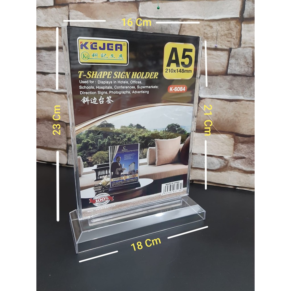 

T-Shape Sign Holder / Sign Holder Acrylic A5