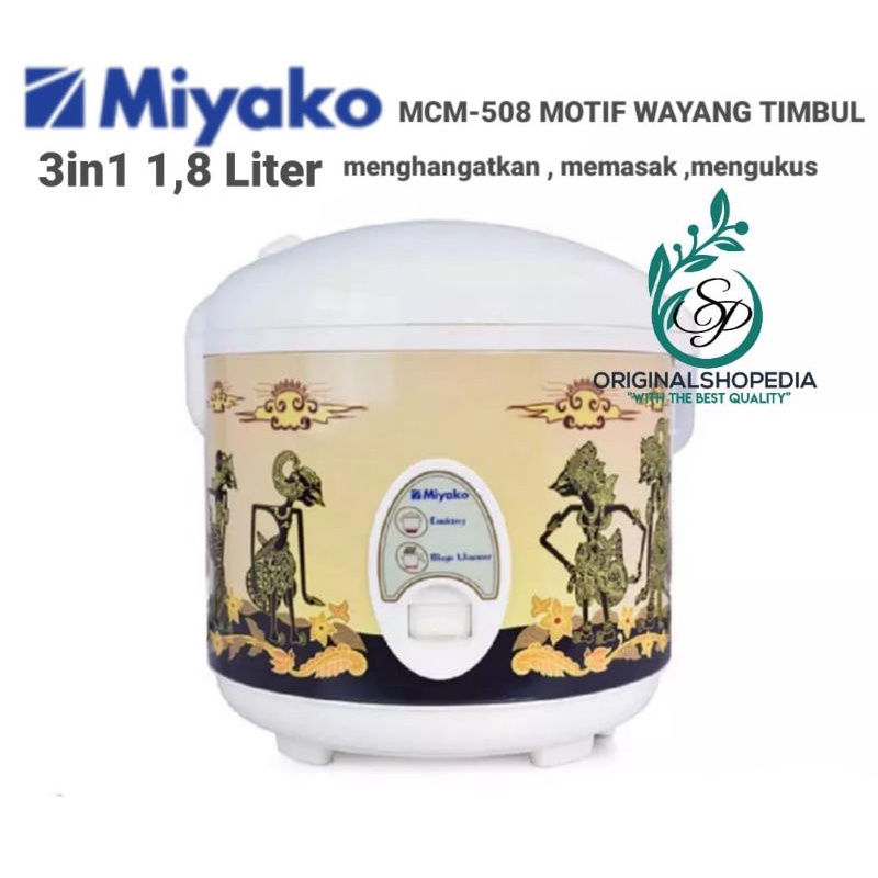 RICE COOKER MIYAKO 1.8 LITER MCM 508 BTK MAGICOM MIYAKO WAYANG TIMBUL