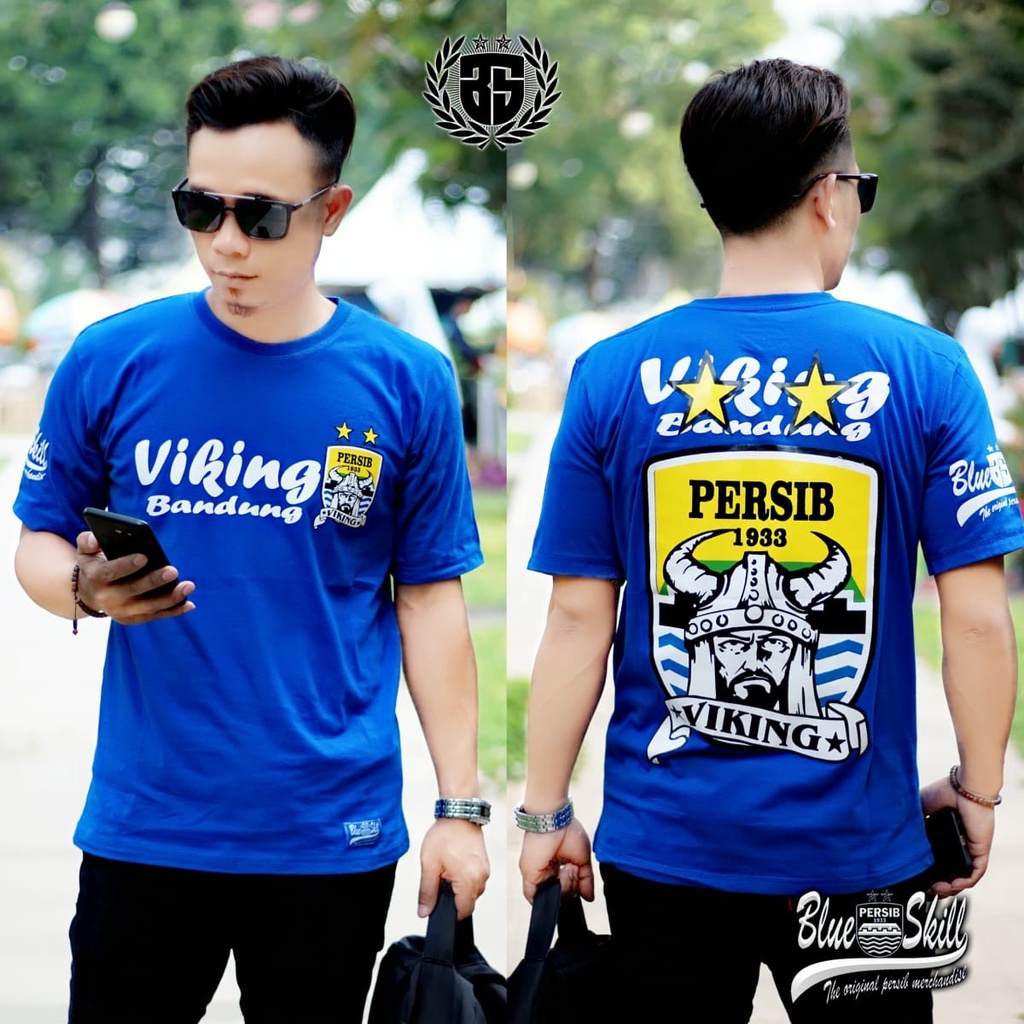 Kaos persib pendek / kaos bobotoh persib / kaos viking bandung untuk pria dan wanita / kaos originalblueskill