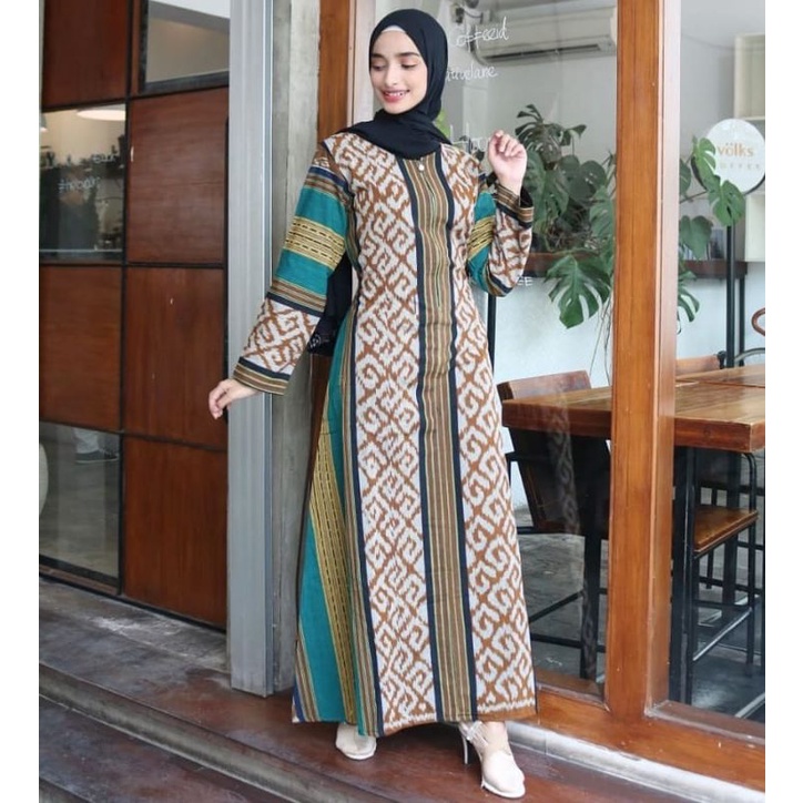 ( READY STOCK ) Baju tenun - gamis tenun - dress tenun - dress wanita - dress etnik - gamis etnik