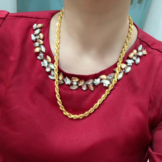 Kalung rantai tambang emas kuning