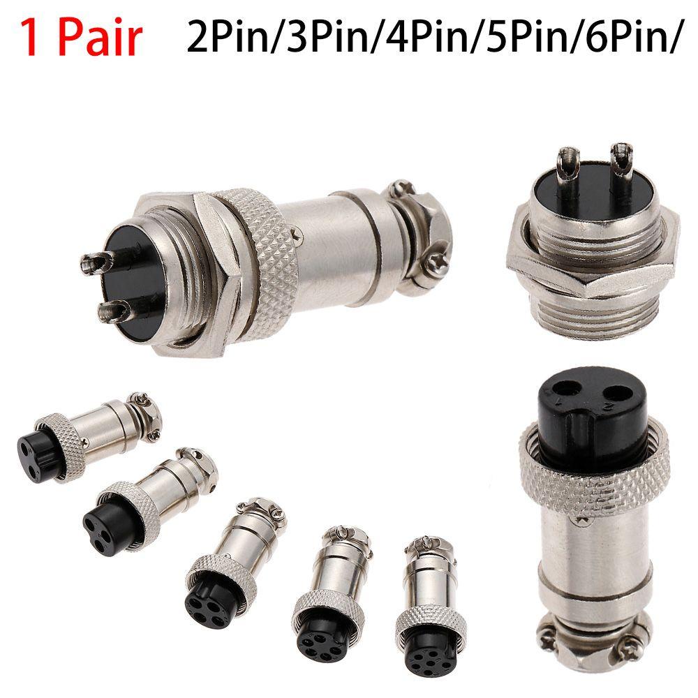 Populer 1pasang Aviation Socket Plug New Metal 12mm Male &amp; Female