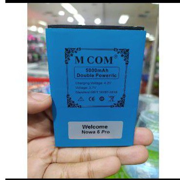BATERAI MCOM WELCOME NOWA 5 PRO DOUBLE POWER 5000MAH BATTERY WELLCOME