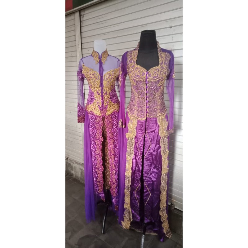 kebaya+basofi ungu/kebaya lilac set