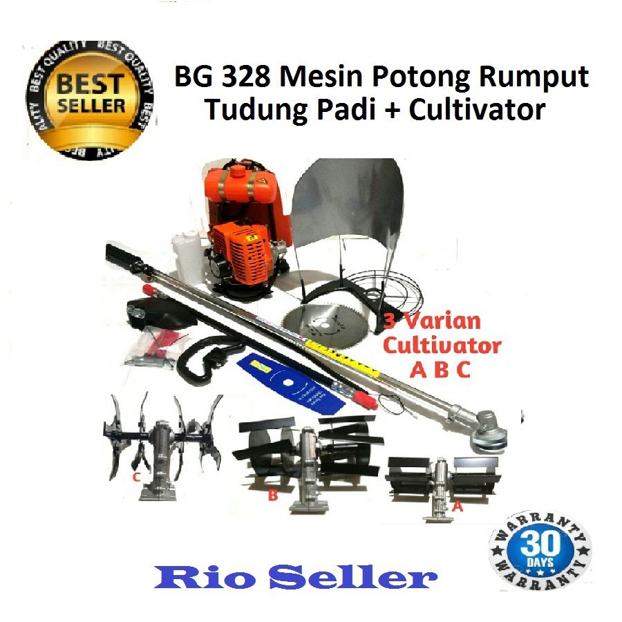 MESIN POTONG RUMPUT + TUDUNG PADI + CULTIVATOR (KEPALA MINI TRACTOR)