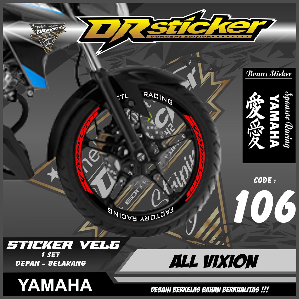 Sticker Velg - Cutting Velg Sticker Cutting Velg Motor VIXION