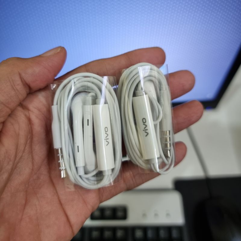 Headset Vivo V20 V20Se V21 V23e Type Jack 3.5mm Original Bawaan Hp 100%