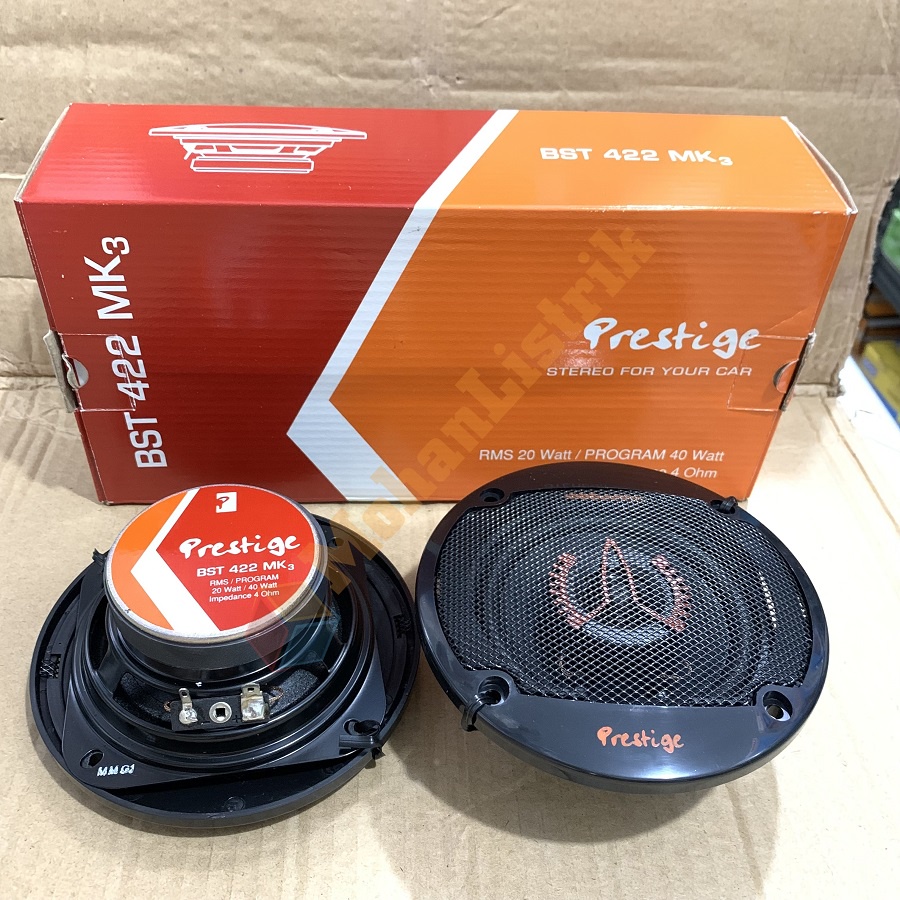 Speaker Mobil BST Prestige 4&quot; 4 Inch 40 Watt 40W 2 Way Suara Jernih 1 Pasang