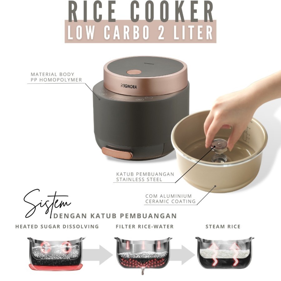 Rice Cooker Low Carbo Signora 2Liter Original