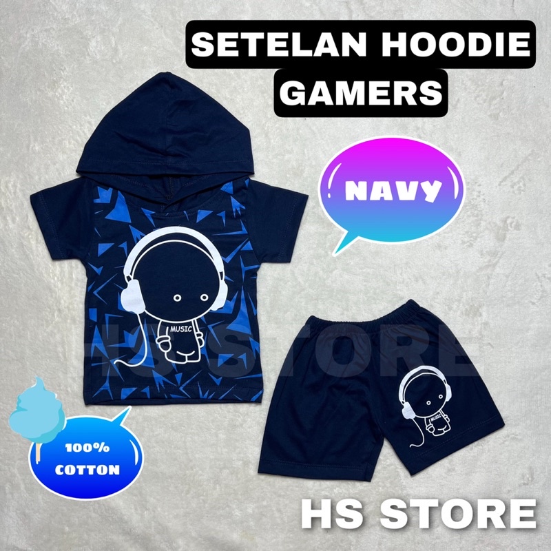 HARGA GROSIR!! SETELAN KAOS HOODIE GAMERS ANAK / BAJU GAMERS ANAK / KAOS GAMERS ANAK