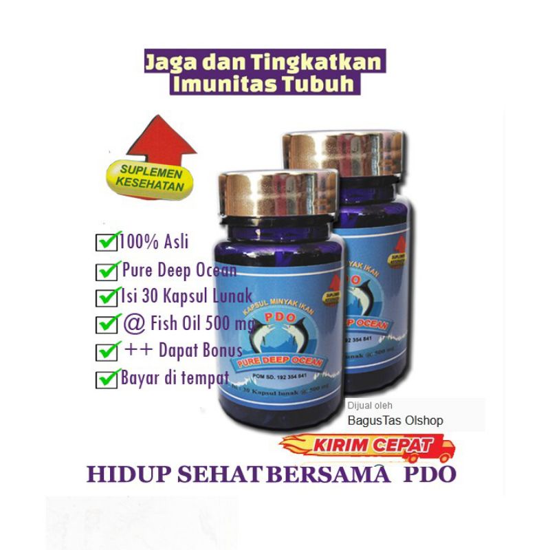 Termurah 8 Obat Kolestrol Herbal PDO 354 Suplemen Kapsul Minyak Ikan Original BPOM
