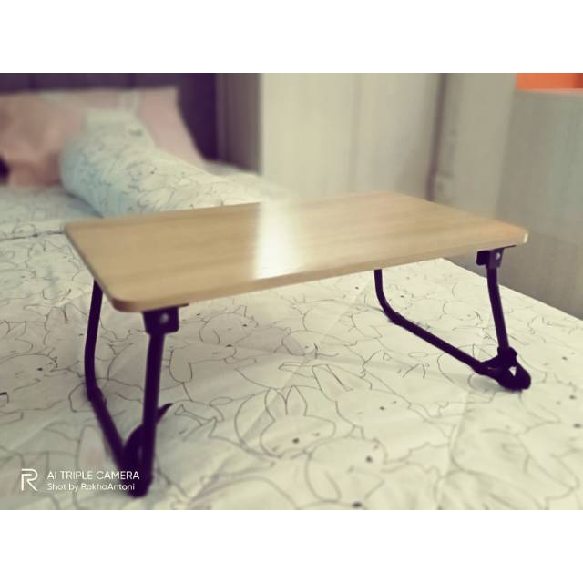 Meja lipat / meja laptop / meja belajar anak kaki metal kokoh kuat