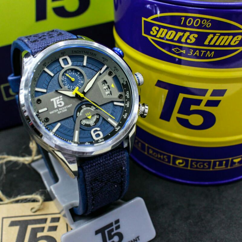 JAM TANGAN PRIA ORGINAL T5 H3584 G CHRONOGRAPH WATERRESIST PLUSBOX PAPERBAG