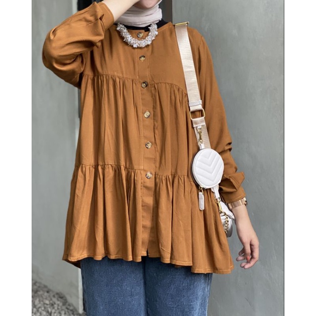 ALEKSA LAYERED TOP / BLOUSE RAYON / BLOUSE WANITA