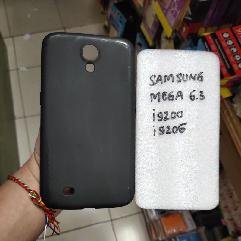 SAMSUNG MEGA 6.3 / i9200 / i9205 karet hitam softcase silikon dan tutup belakang mantul murah meriah