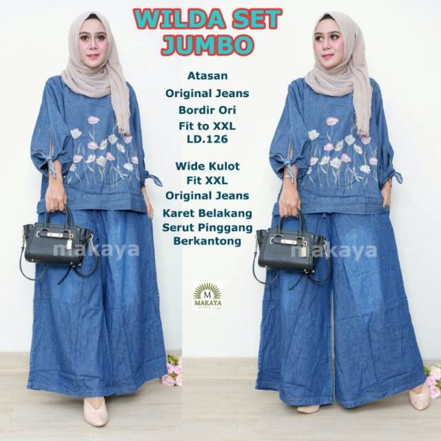 Wilda set jumbo / setelan jeans