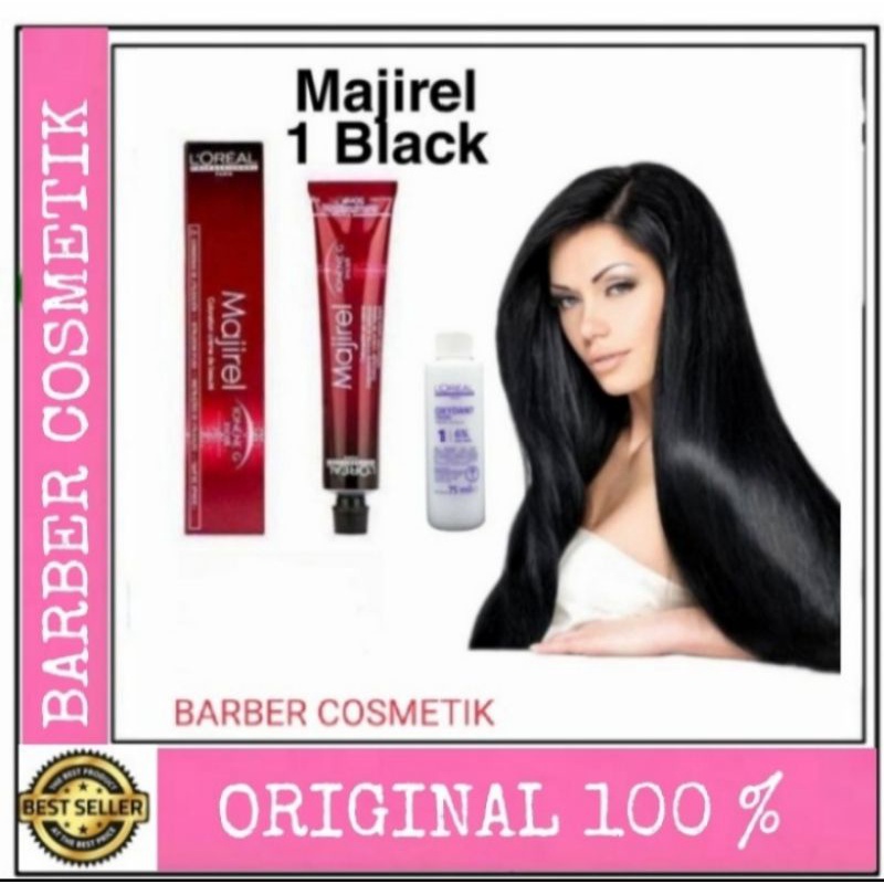 cat rambut loreal majirel maji cover 1 Black + oxidant pewarna rambut loreal