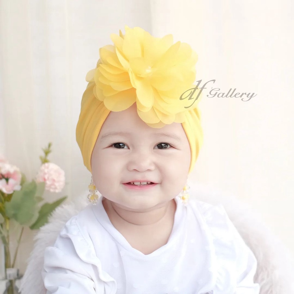 Turban bayi DAHLIA turban anting mutiara turban bunga headband baby nylon usa df gallery