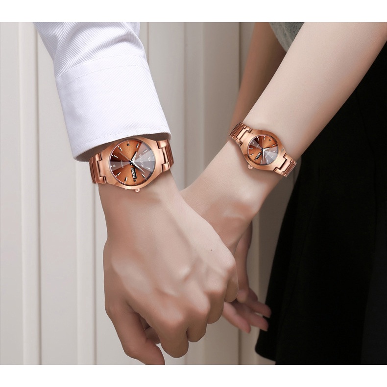 Jam Tangan Pria Wanita Couple FNGEEN 5808 Stainless Steel Analog Quartz Original Tahan Air + Free Box