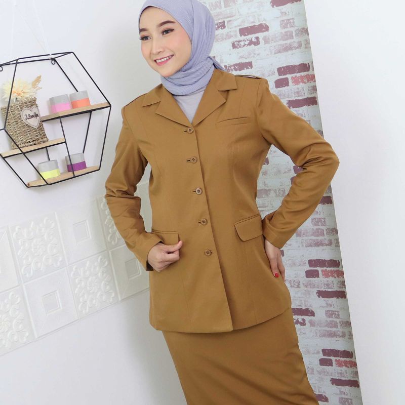 Seragam Pemda Muda / Khaki Muda /keki muda / Baju Pemda Wanita / Pemda Muda / Baju Wanita Pemda Wanita Rok Span / Seragam Pemda Muda Rok span / Baju PNS Pemda muda / Baju ASN Pemda muda / Seragam Pemda muda ASN PNS Terbaru / Seragam Pemda muda Baru