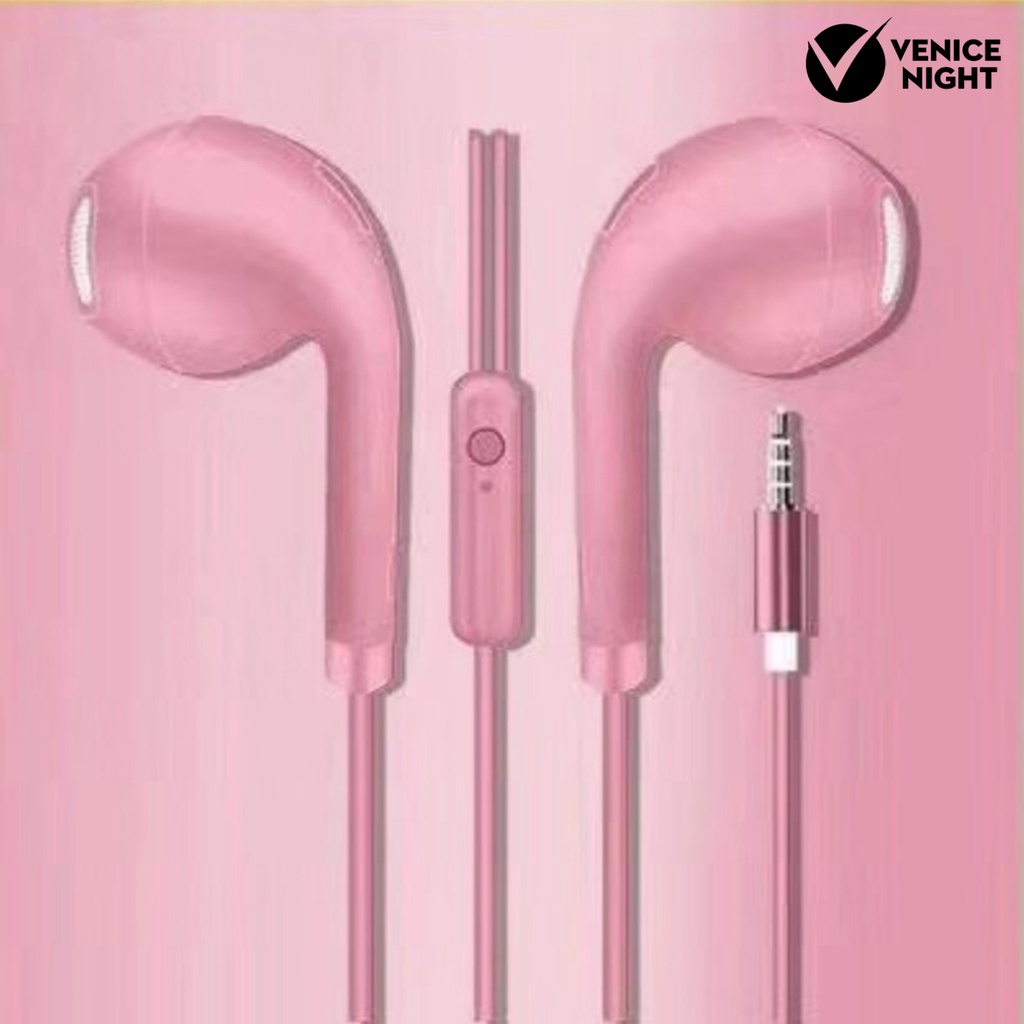 (VNEP) (Berkabel) U19 Macaron Headset Earphone Musik Stereo Universal 1.2m Dengan Mic